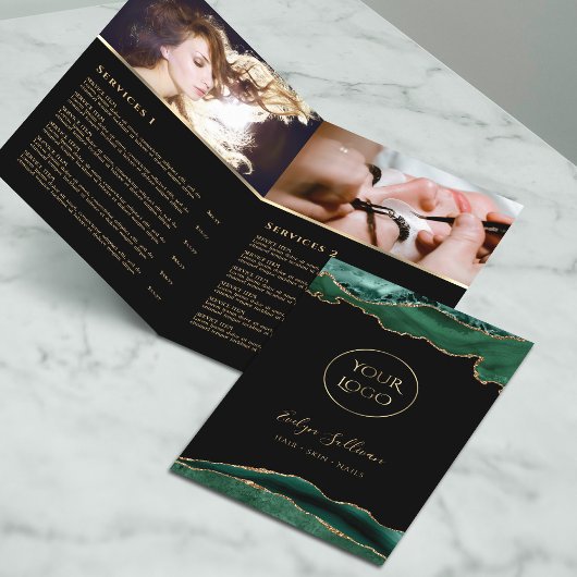Smaragd en Gold Agaat Service Menu Brochure