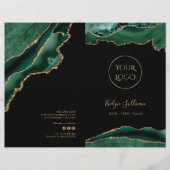 Smaragd en Gold Agaat Service Menu Brochure (Voorkant)