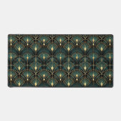 Smaragd en goud art deco patroon bureaumat (Voorkant)