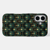 Smaragd en goud art deco patroon Case-Mate iPhone case (Achterkant (horizontaal))