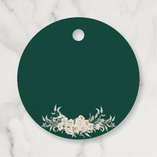 Smaragd en Goud Bloemen Islamitische Moslim Bruilo Bedankjes Labels (Achterkant)