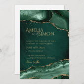 Smaragd en Goud Links Donker Kaart (Voorkant / Achterkant)