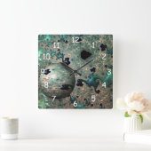 Smaragd en Goud Mandelbrot met Bol Vierkante Klok (Huis)