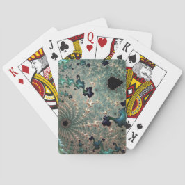 Smaragd en Goud Mandelbrot Pokerkaarten