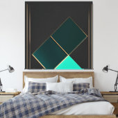 Smaragd en Goud Minimalisme Canvas Afdruk (Insitu (Slaapkamer))