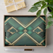 Smaragd en Goud Moderne Argyle Tissue Papier (Geschenk)