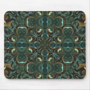 Smaragd en goud symmetrische abstracte mandala muismat