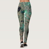 Smaragd en Gouden Mandelbrot Leggings (Achterkant)