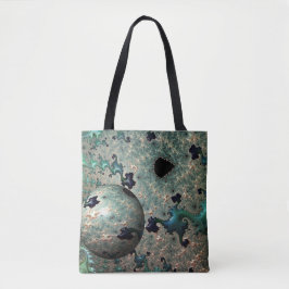 Smaragd en Gouden Mandelbrot met Sphere Canvas tas