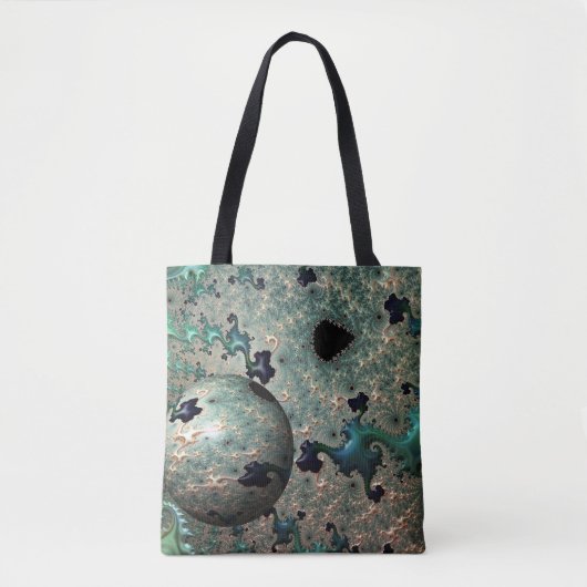 Smaragd en Gouden Mandelbrot met Sphere Canvas tas (Voorkant)