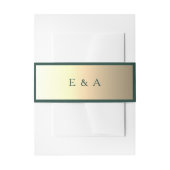 Smaragd en Gouden Monogram Bruiloft Uitnodigingen Wikkel (Voorkant Voorbeeld)