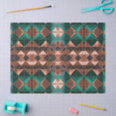 Smaragd en Koper Modern Patroon Decoupage Tissuepapier (Craft)