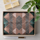 Smaragd en Koper Modern Patroon Decoupage Tissuepapier (Geschenk)