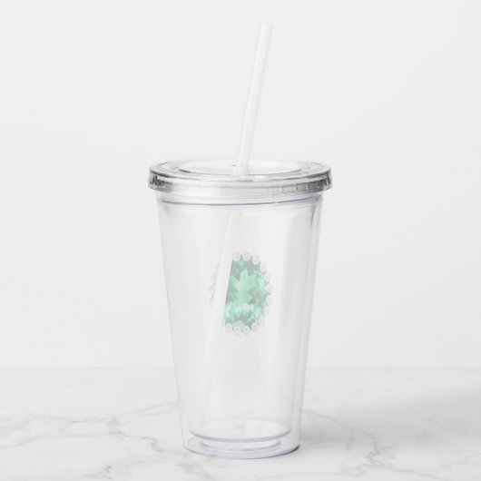 Smaragd en parels acryl drinkbeker (Achterkant)