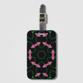 Smaragd en Roze Kaleidoscoop Bagagelabel (Voorkant (verticaal))