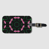 Smaragd en Roze Kaleidoscoop Bagagelabel (Voorkant (horizontaal))