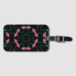 Smaragd en Roze Kaleidoscoop Bagagelabel