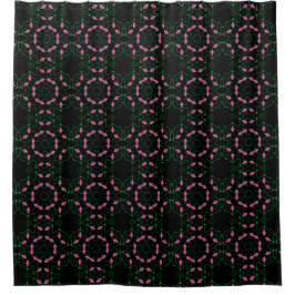 Smaragd en Roze Kaleidoscoop Douchegordijn