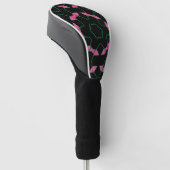 Smaragd en Roze Kaleidoscoop Golfheadcover (Schuin)