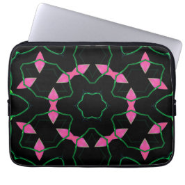 Smaragd en Roze Kaleidoscoop Laptop Sleeve