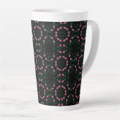Smaragd en Roze Kaleidoscoop Latte Mok (Rechterhoek)