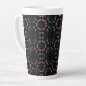 Smaragd en Roze Kaleidoscoop Latte Mok (Linkerhoek)