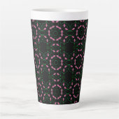 Smaragd en Roze Kaleidoscoop Latte Mok (Voorkant)
