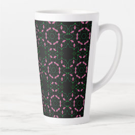 Smaragd en Roze Kaleidoscoop Latte Mok