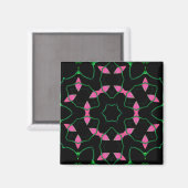 Smaragd en Roze Kaleidoscoop Magneet (Voorkant / Achterkant)