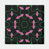 Smaragd en Roze Kaleidoscoop Magneet (Voorkant)
