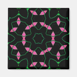 Smaragd en Roze Kaleidoscoop Magneet