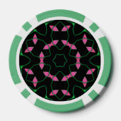 Smaragd en Roze Kaleidoscoop Poker Chips (Achterkant)