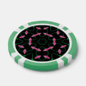 Smaragd en Roze Kaleidoscoop Poker Chips (Enkel)