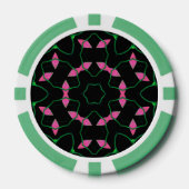 Smaragd en Roze Kaleidoscoop Poker Chips (Voorkant)