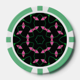 Smaragd en Roze Kaleidoscoop Poker Chips