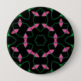 Smaragd en Roze Kaleidoscoop Ronde Button 4,0 Cm
