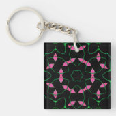 Smaragd en Roze Kaleidoscoop Sleutelhanger (Voorkant)