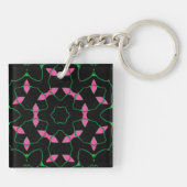Smaragd en Roze Kaleidoscoop Sleutelhanger (Achterkant)