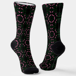 Smaragd en Roze Kaleidoscoop Sokken
