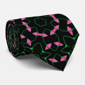 Smaragd en Roze Kaleidoscoop Stropdas (Opgerold)