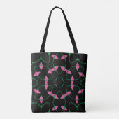 Smaragd en Roze Kaleidoscoop Tote Bag (Achterkant)