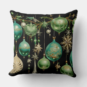 Smaragd en Teal Vintage Ornament Garland Kussen