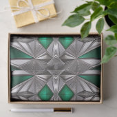 Smaragd en Zilver Modern Patroon Decoupage Tissuepapier (Geschenk)