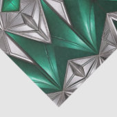 Smaragd en Zilver Modern Patroon Decoupage Tissuepapier (Detail)