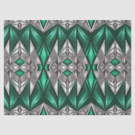 Smaragd en Zilver Modern Patroon Decoupage Tissuepapier