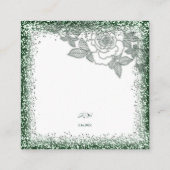 Smaragd Evergroen Zilver Elegante Trouw Informatiekaartje (Achterkant)