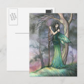 Smaragd Fae Fantasie Fee Postkaart (Voorkant / Achterkant)