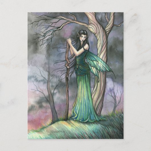Smaragd Fae Fantasie Fee Postkaart (Voorkant)