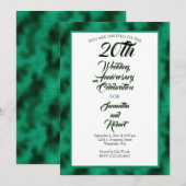Smaragd Folie 20-jarig Huwelijksjubileum Feest Kaart (Voorkant / Achterkant)