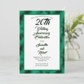 Smaragd Folie 20e bruiloft Jubileum Celebration Kaart (Staand voorkant)